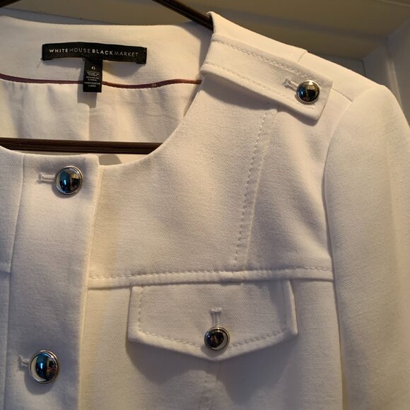 WHBM Bell Sleeve Peplum Jacket in Ecru size 6 - Picture 6 of 7